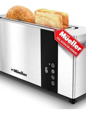 Mueller Stainless Steel 2-Slice Toaster in Brushed Silver